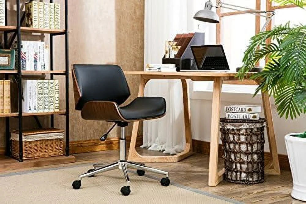 Dove Office Chair PU Leather Upholstery Swivel Adjustable Seat Height Chrome Base with Roller Casters X515259