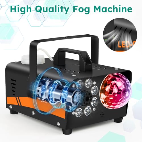 600W 3000CFM Fog Machine with Disco Ball Lights and Wireless Remote R705934