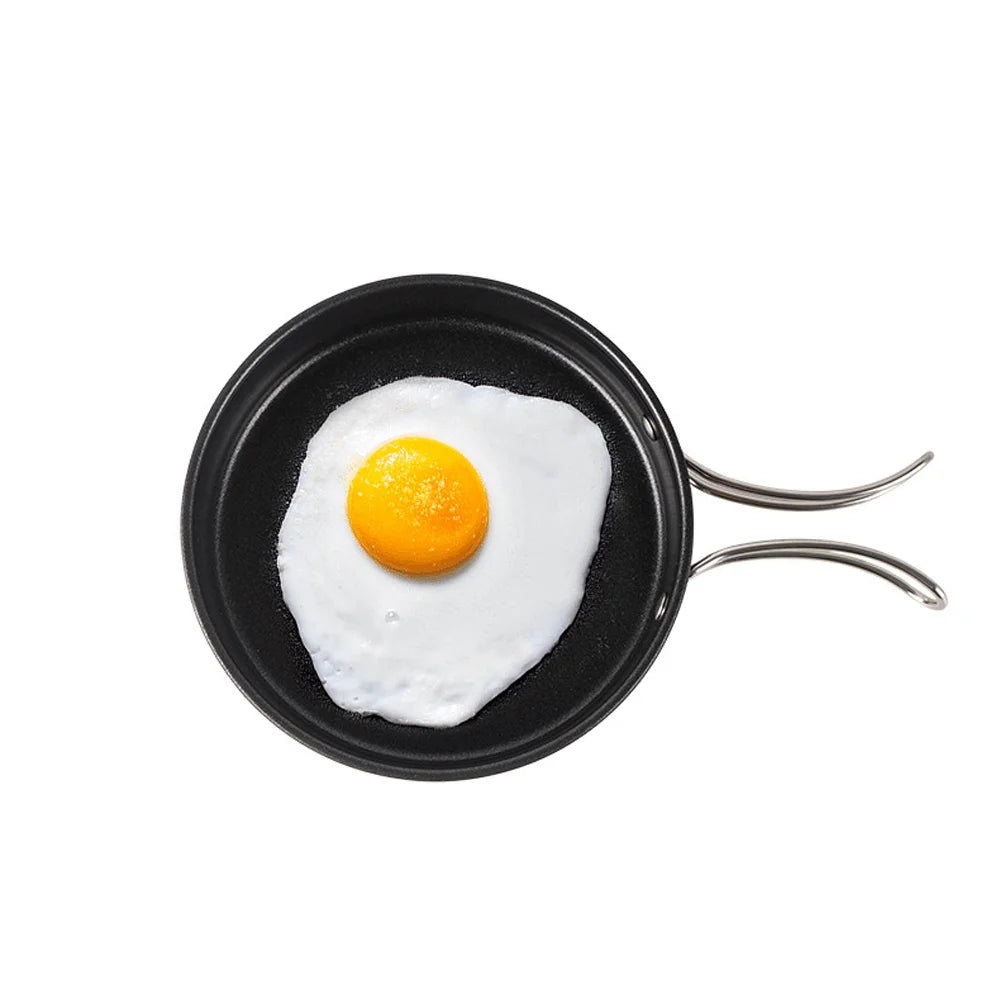 Stainless Steel Camping Cookware Set with Pot Frying Pan Kettle E848