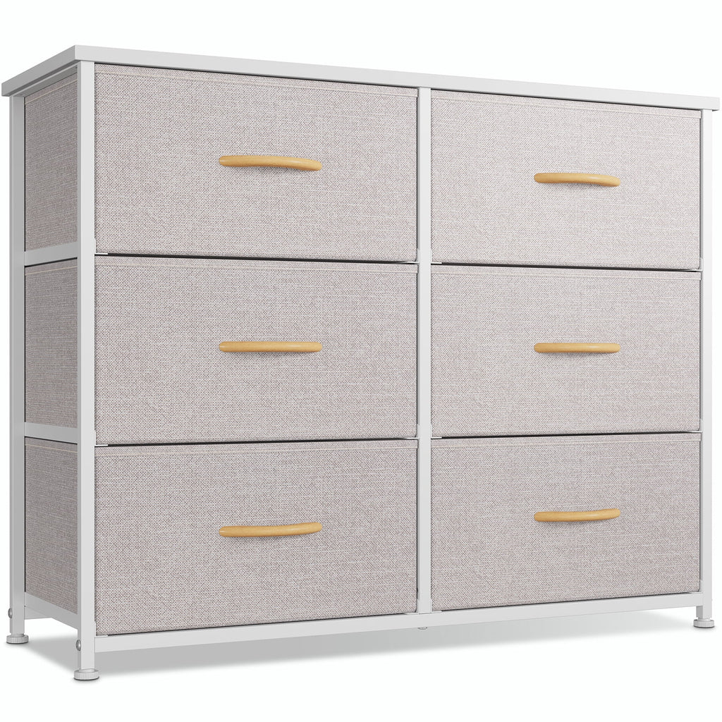Black Grey 6 Drawer Dresser R330