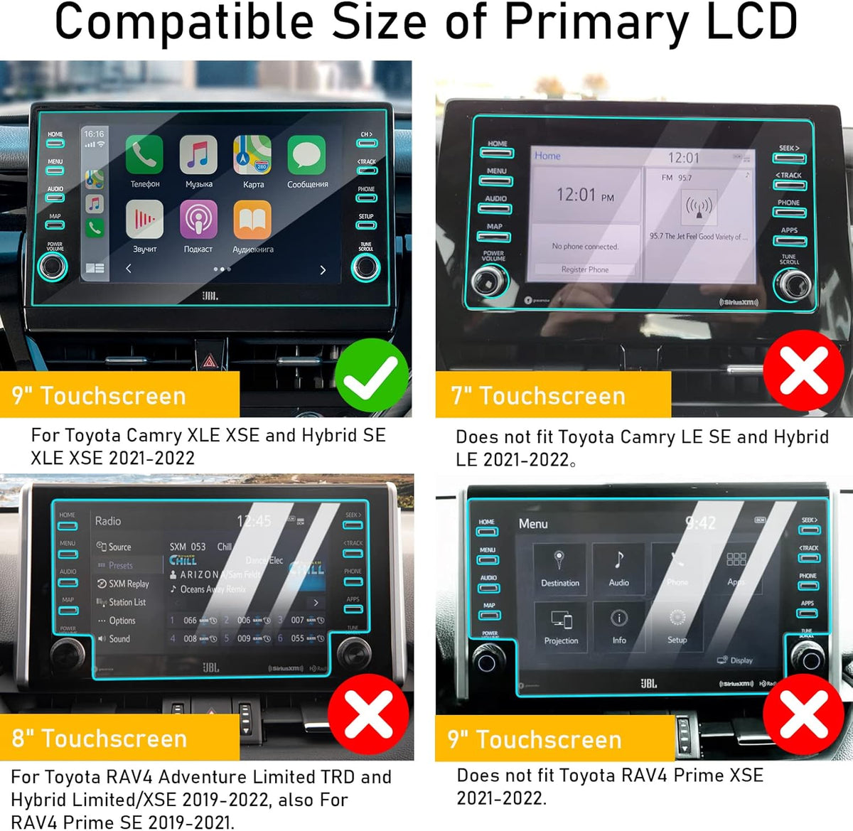 9-Inch Tempered Glass Screen Protector Pack of 2 A501
