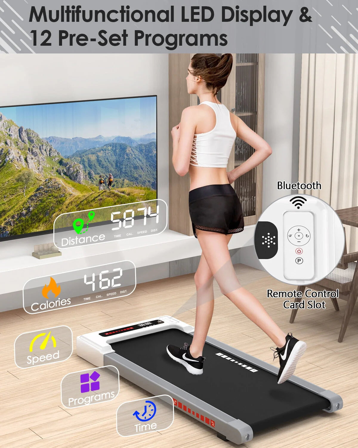 2.5HP Under Desk Electric Treadmill Y47196