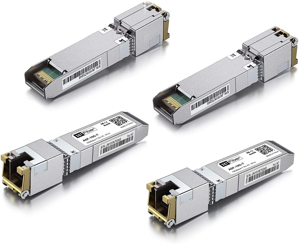 10Gb SFP+ RJ45 Transceiver, 10Gbase-T Copper Module, Cat6a/Cat7, 30m, Pack of 2 P171557