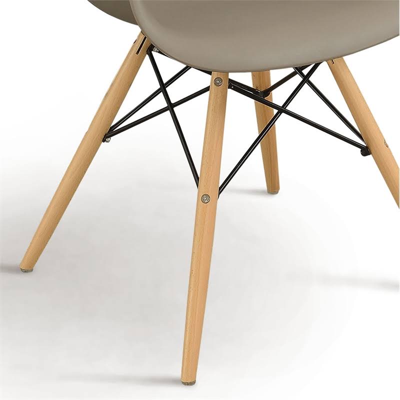 Light Brown Plastic Dining Arm Chair (Set of 2) U400