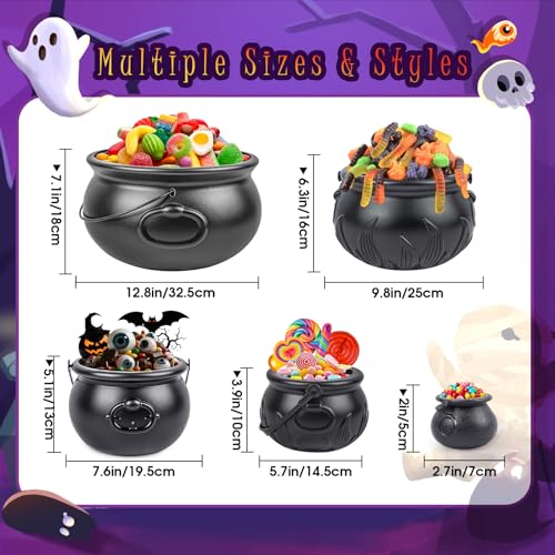 Black Plastic Cauldron Bowl U2776