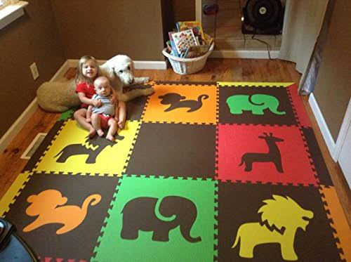 Red, Yellow, Orange, Lime & Brown Interlocking Foam Play Mat U4760
