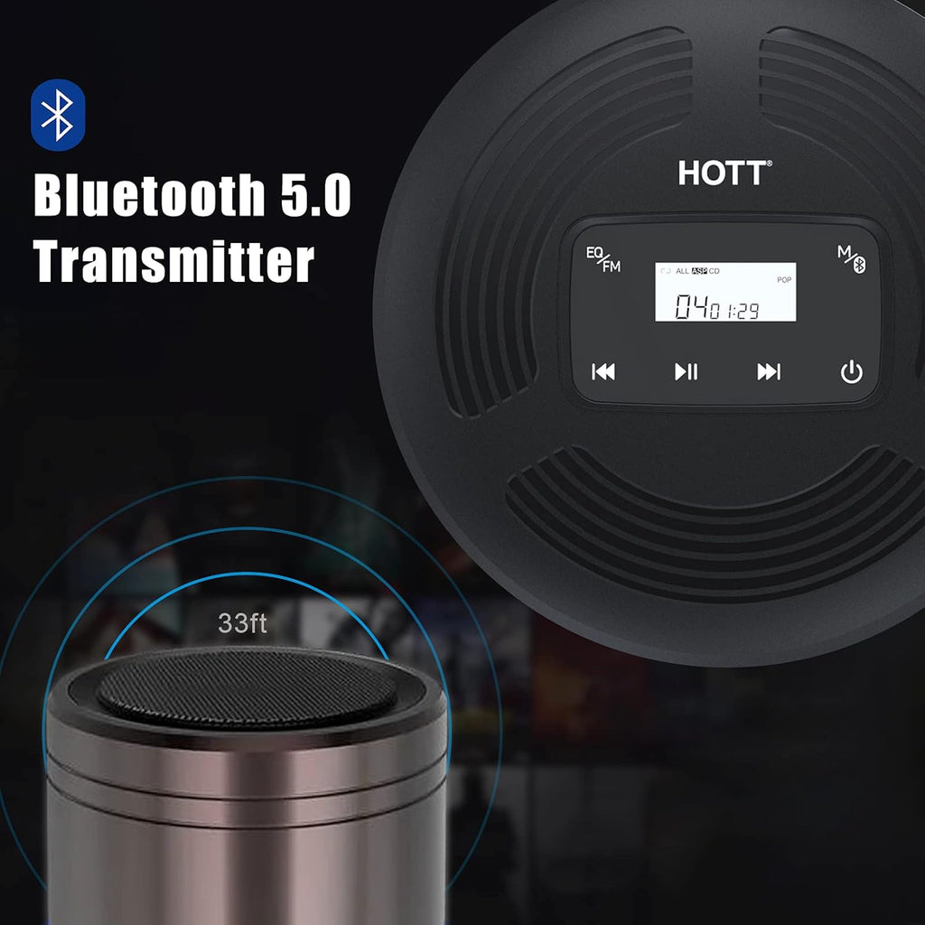 Portable CD Player with Bluetooth 5.0 and FM Transmitter I327
