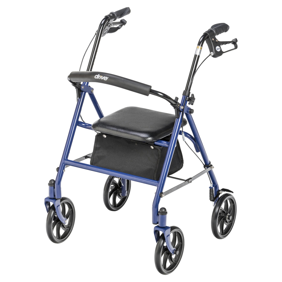 Blue Four Wheel Rollator Rolling Walker with Fold Up Removable Back Support U2078