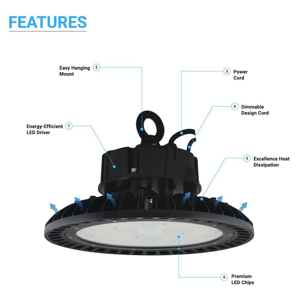 200W LED High Bay UFO 4000K Black E762626