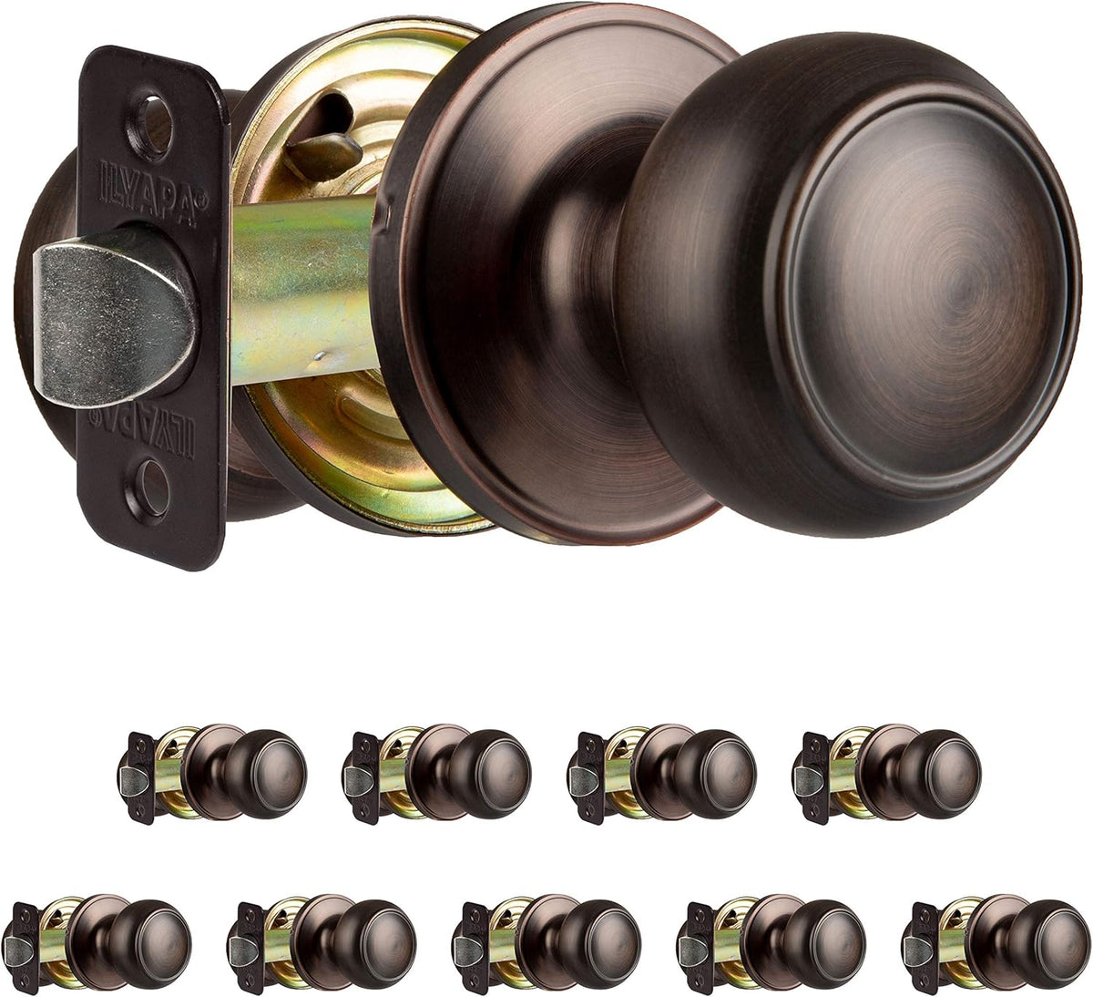 Oil Rubbed Bronze Privacy Door Knobs, Ball Style, 10 Pack G94970