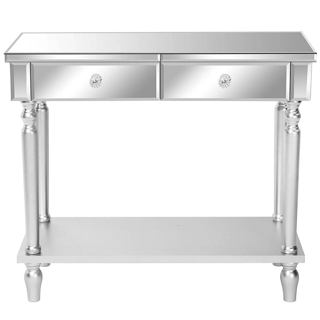 Mirrored Sofa Table with Shelf E18433