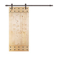 24 in. x 84 in. 1 Panel Unfinished Solid Wood Interior Sliding Barn Door with Hardware Kit Y409546
