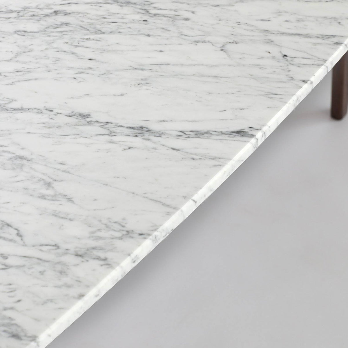 Italian Carrara White Marble Coffee Table with Oak Shelf S41989