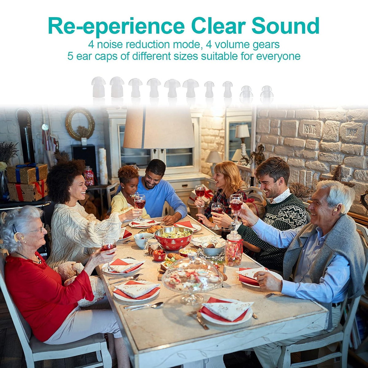 Rechargeable Hearing Aids with Noise Cancelling I7126