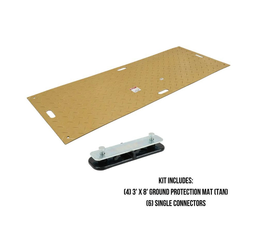 4 Pcs Tan Ground Protection Mats with 6 Pcs Connectors L9775