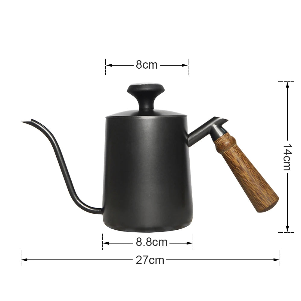Black Stainless Steel GooseNeck Coffee Kettle with Thermometer L76440