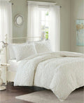 3 Piece Tufted Cotton Chenille Duvet Cover Set White King/Cal King H331378