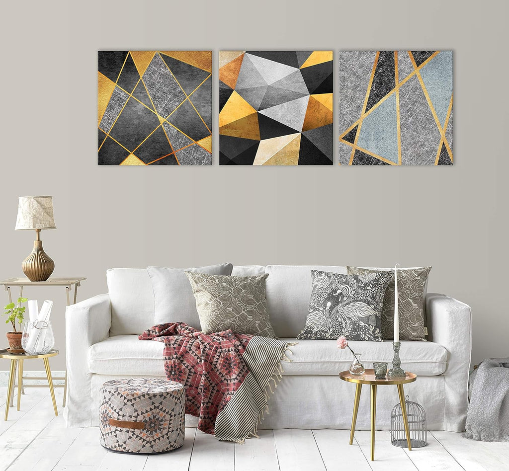 Black Gold Gray Abstract Canvas Wall Art G940403