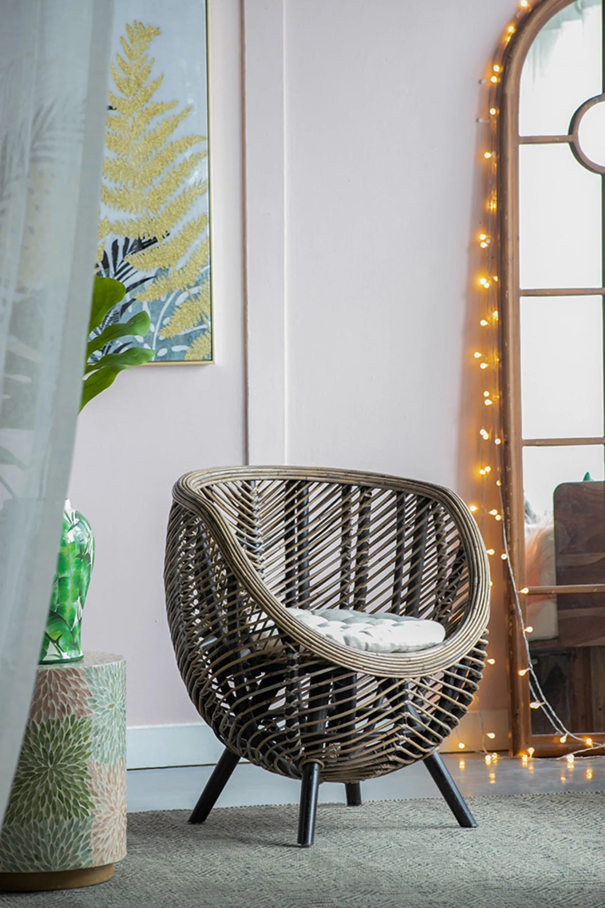 Brown Rattan Accent Chair C22525