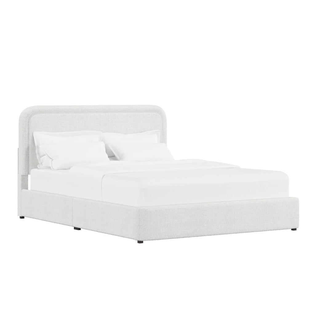 Queen Boucle Platform Bed F8486