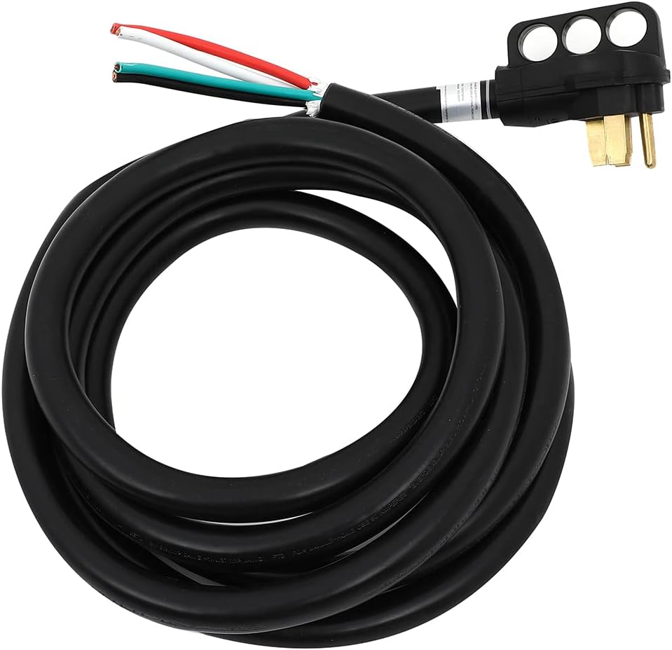 50 AMP Generator Power Extension Cord 15 Foot, Heavy Duty 6/3 + 8/1 AWG NEMA 14-50P to Bare Wire N774022