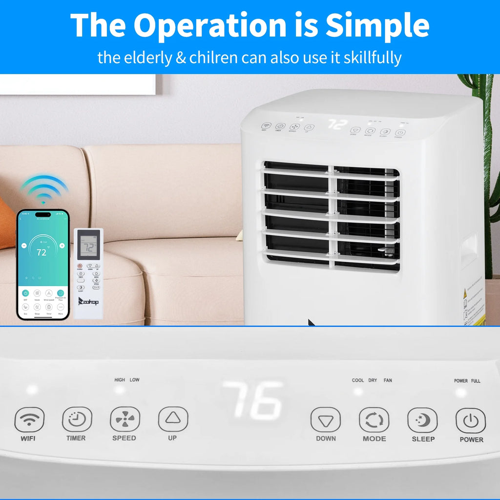 5100 BTU Portable Air Conditioner Dehumidifier Fan with Remote Control N982405