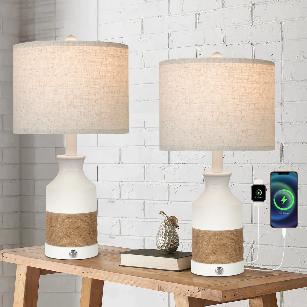 Boho Resin Table Lamp Set of 2 T1710