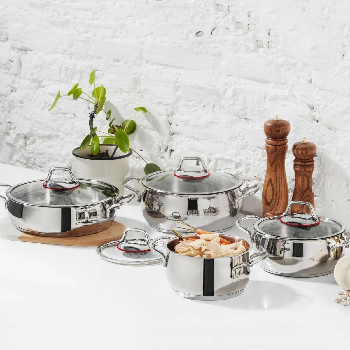 Stainless Steel 8 Pieces Cookware Set K26787