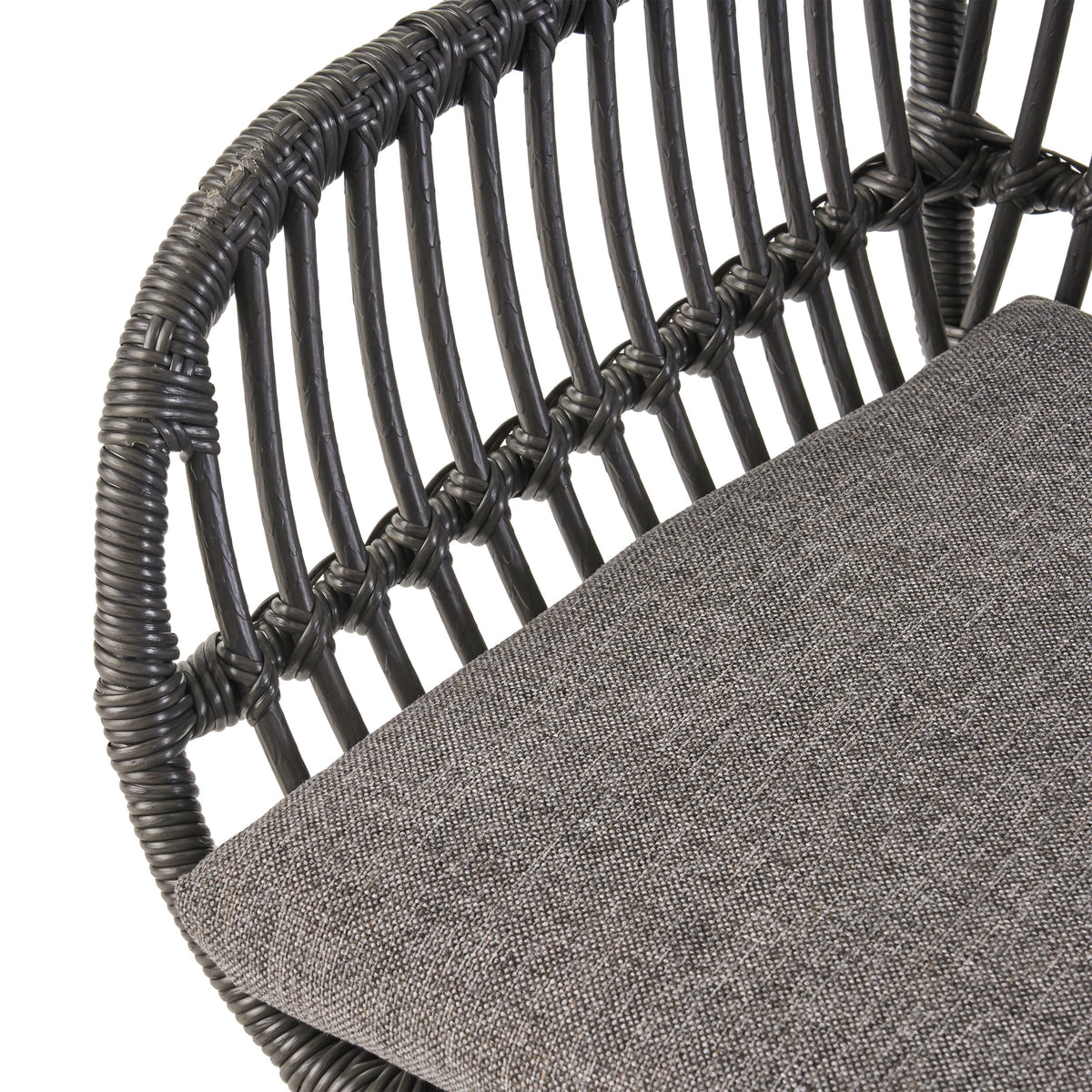 Woven Faux Rattan Chairs with Cushions Set of 2 B195