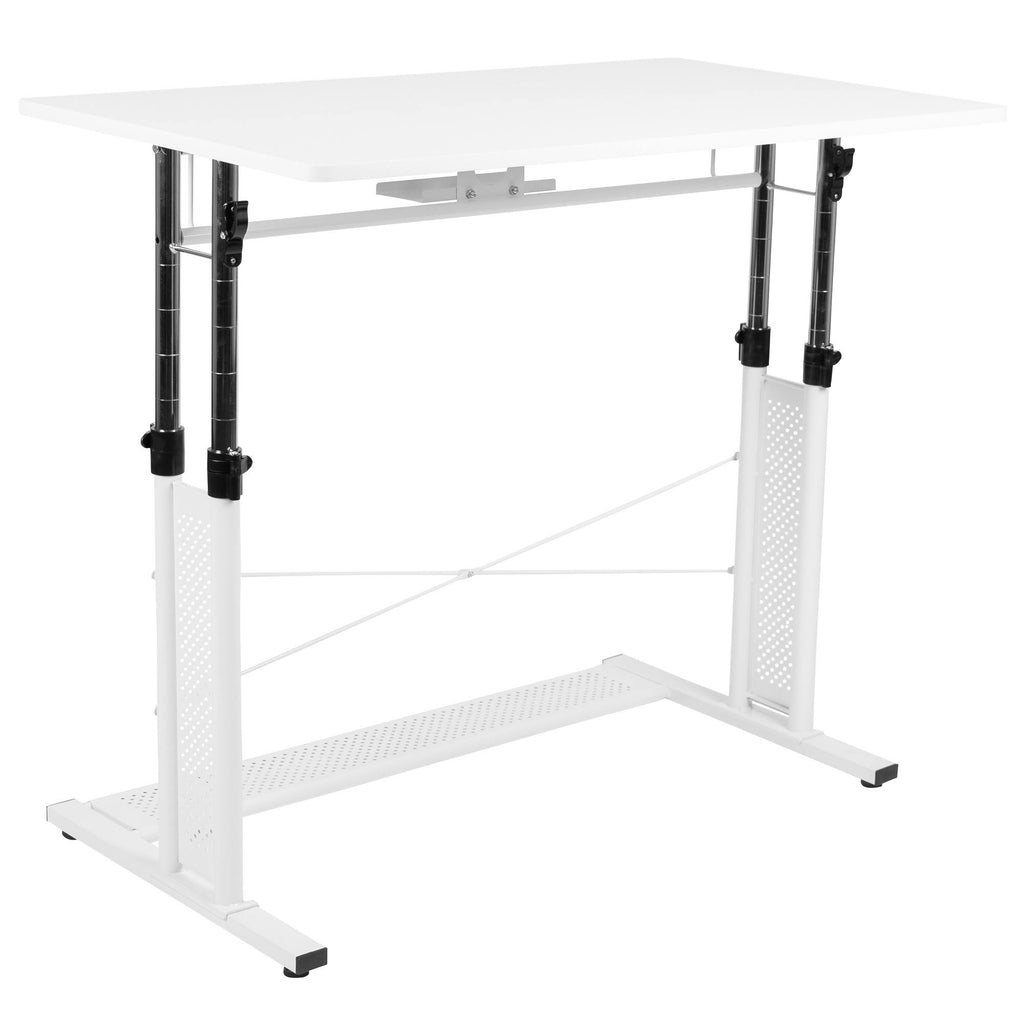 White Height-Adjustable Sit-to-Stand Desk Z970042