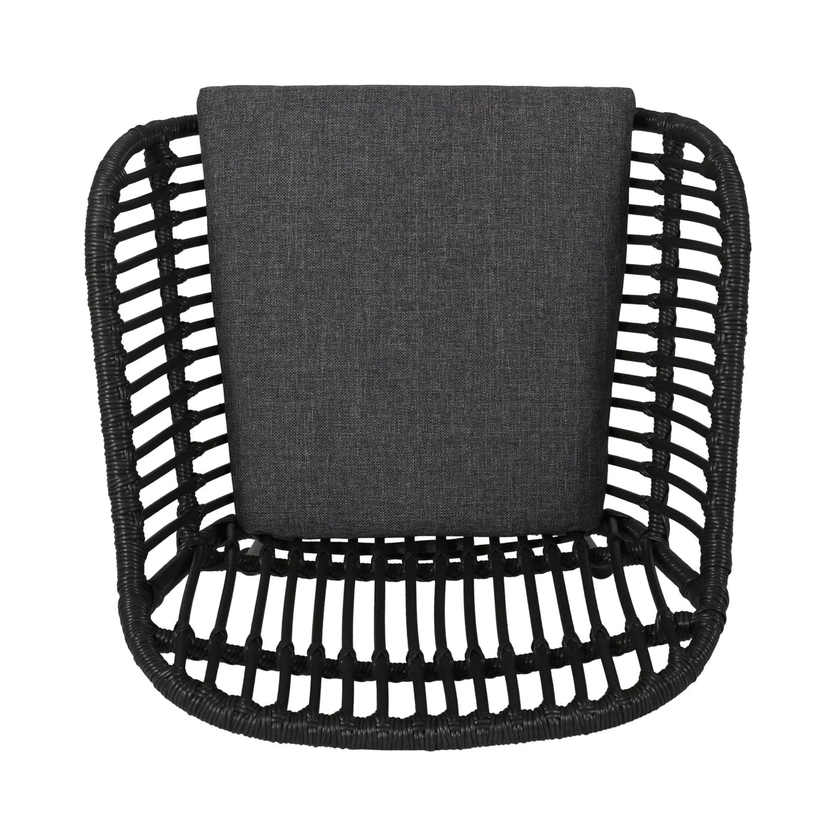 Woven Faux Rattan Chairs with Cushions Set of 2 B195