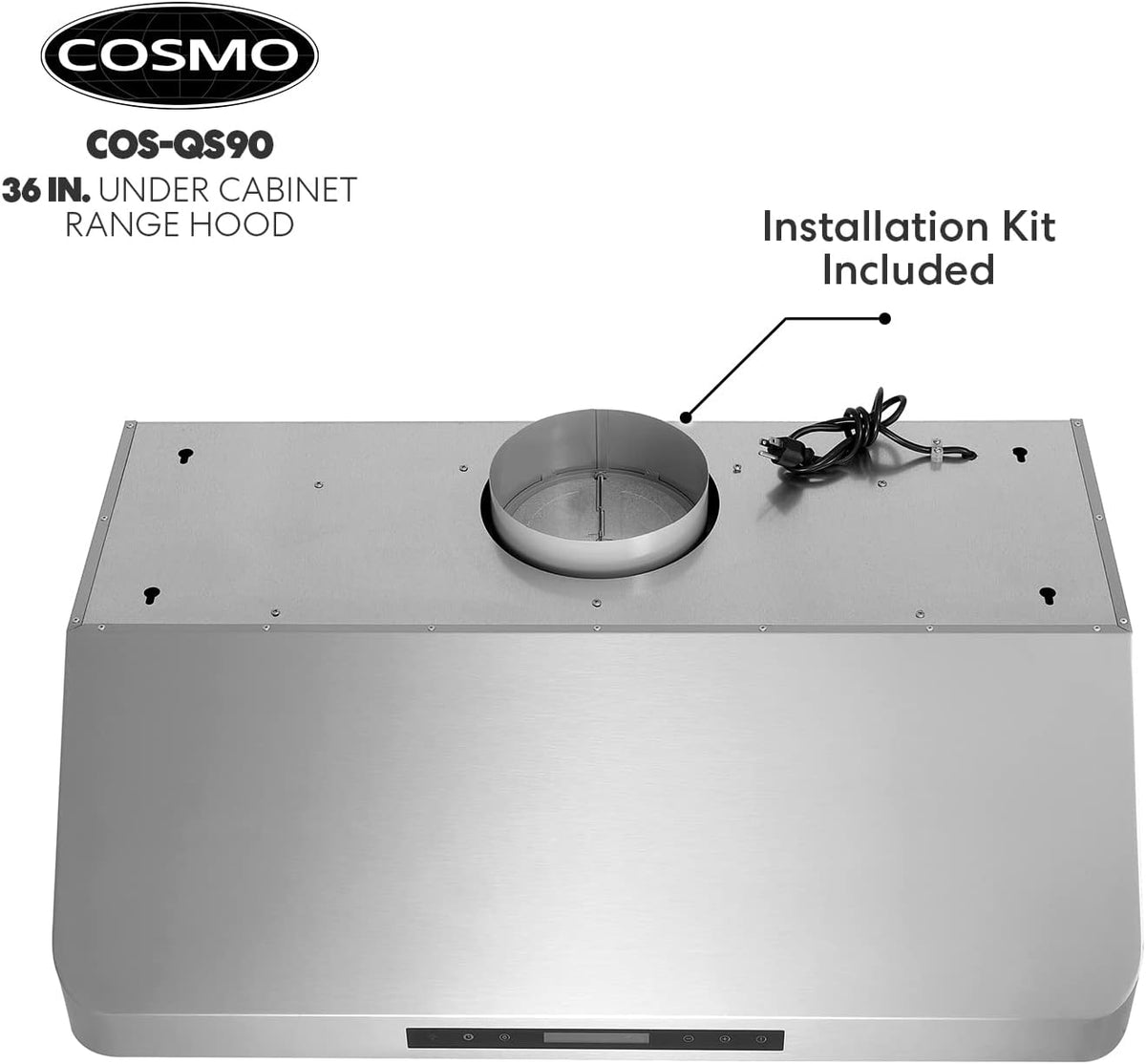 Under Cabinet Range Hood, 500 CFM, 36 in., Stainless Steel V583