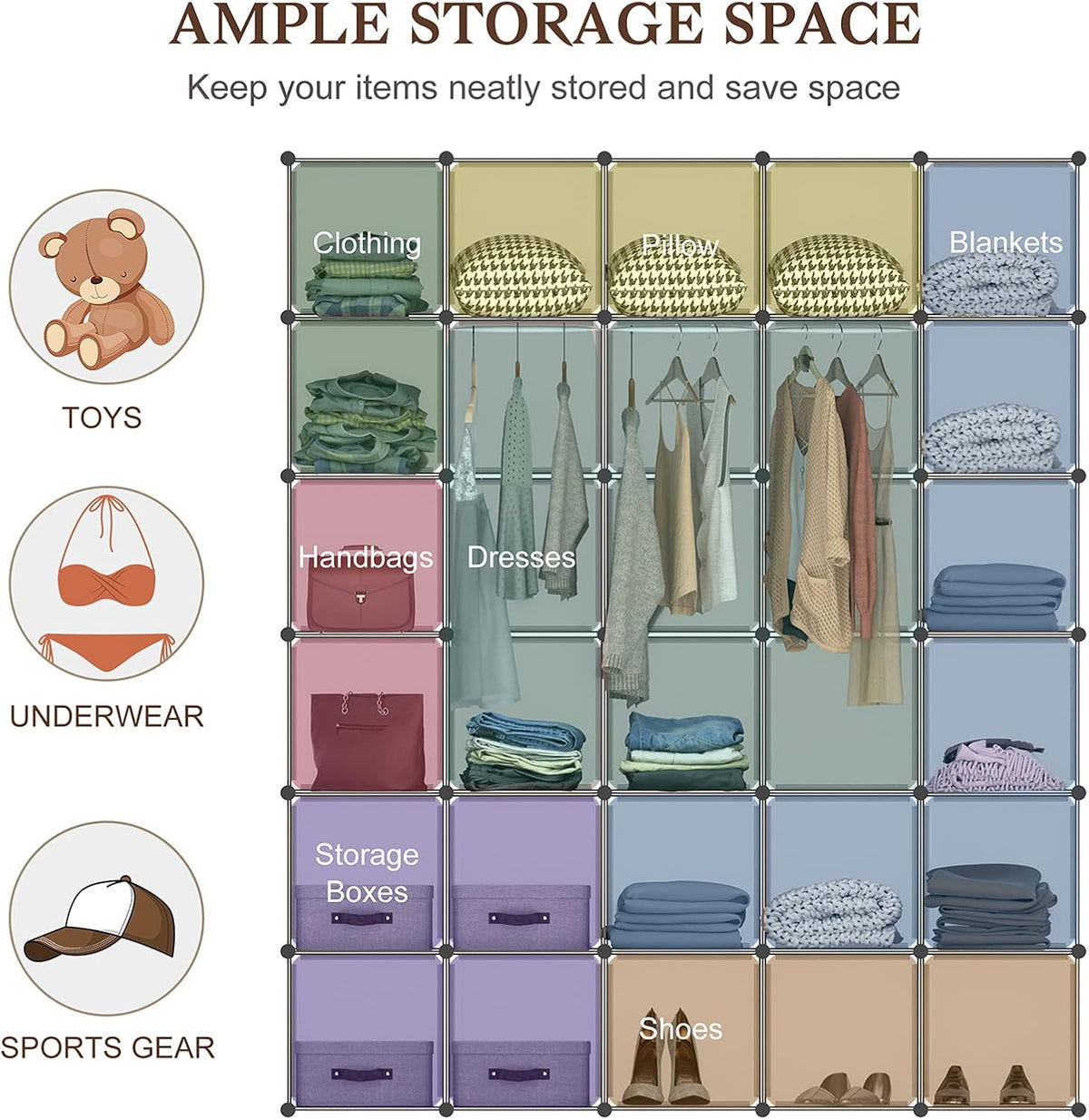 30-Cube Plastic Closet Organizer Shelves Q76027