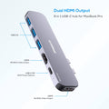 6-in-1 Dual HDMI USB-C Hub I62667