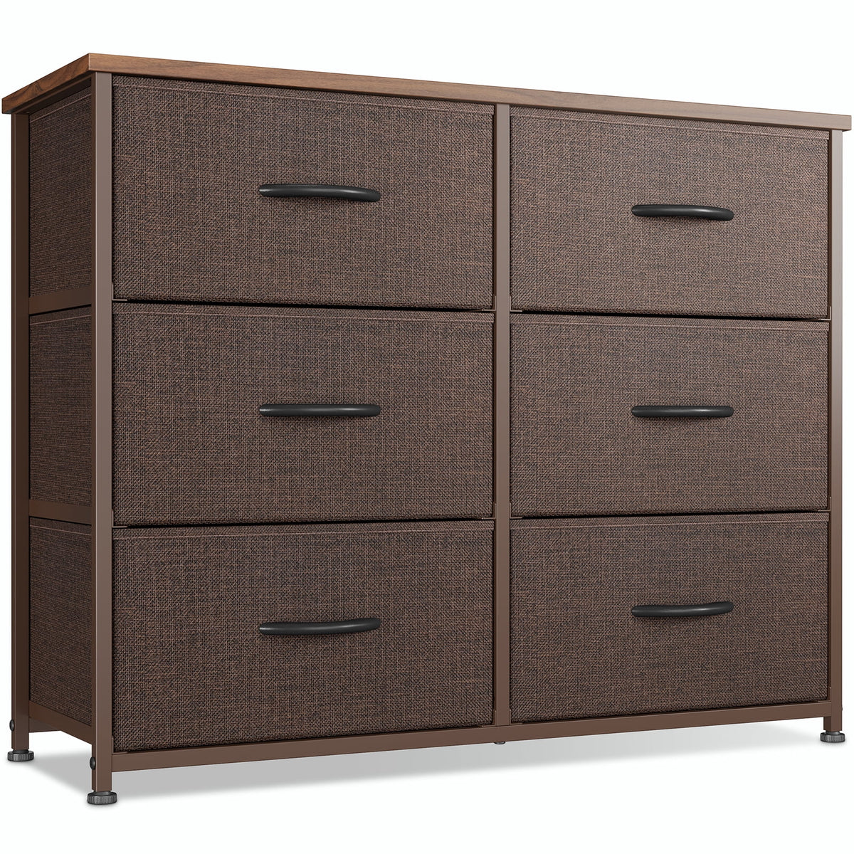 Black Grey 6 Drawer Dresser R330