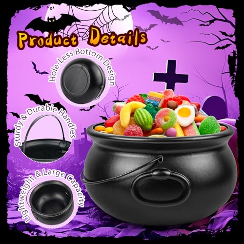 Black Plastic Cauldron Bowl U2776