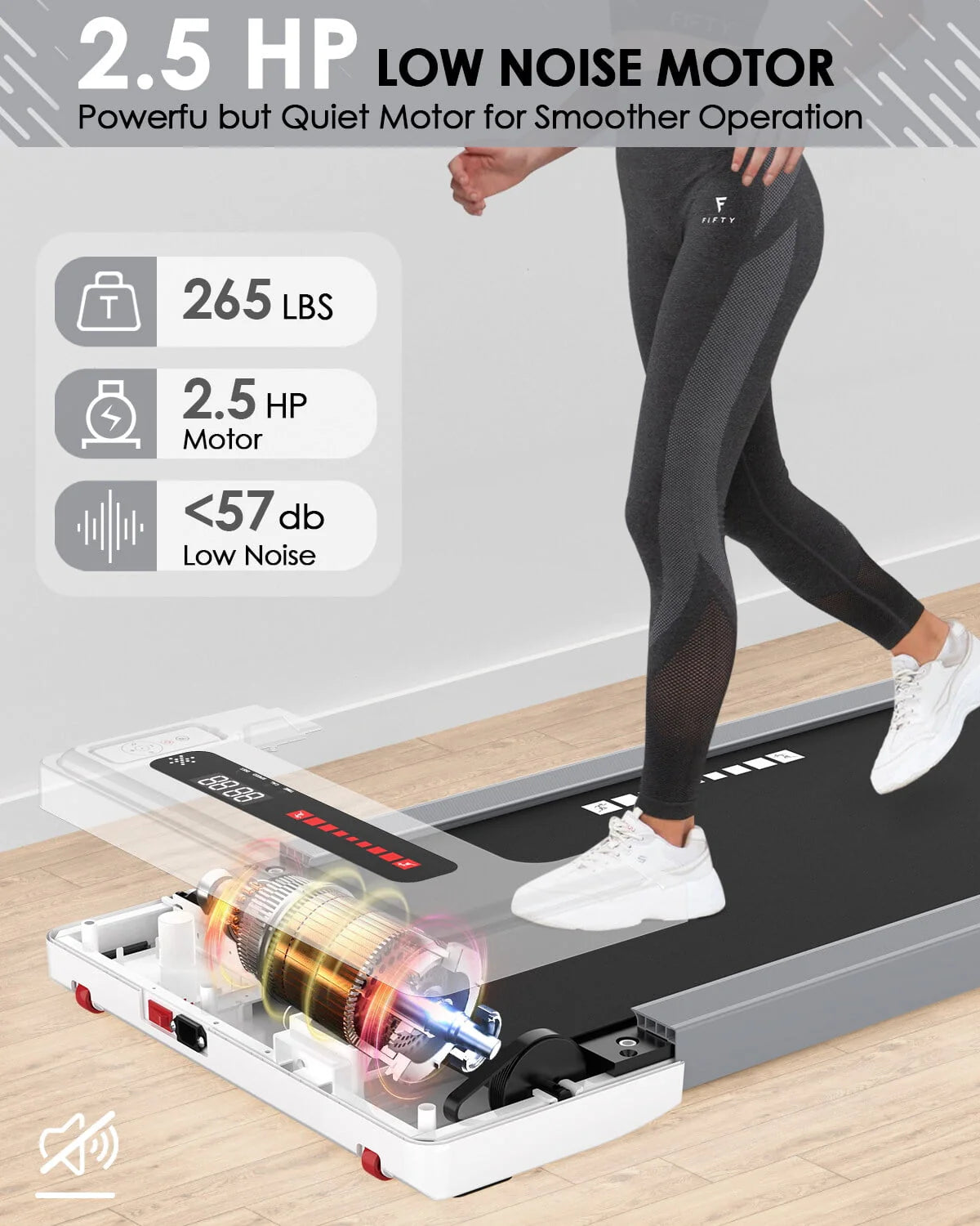 2.5HP Under Desk Electric Treadmill Y47196